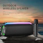 New RiXing NR8809 20W Outdoor Portable TWS Smart Wireless Bluetooth Speaker, Single Mic, Dual Mic - Image 3