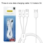 PISEN 3A 3 in 1 Data Cable, 1.2m - Image 2