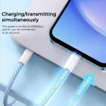 1m USB-C / Type-C to Type-C Macaron Braided Charging Cable - Image 4