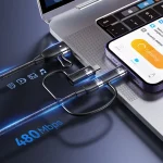 USAMS US-SJ645 U85 1.2m PD100W 6 in 1 Alloy Multifunctional Fast Charging Cable, 1.2m - Image 9