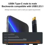 240W 40Gbps USB-C / Type-C Male to USB-C / Type-C Female Flexible Board Data Cable - Image 6