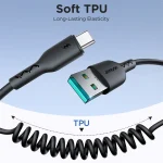 JOYROOM SA38-AC3 3A USB to USB-C / Type-C Coiled Fast Charging Data Cable, USB to USB-C / Type-C - Image 6