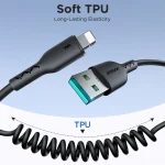 JOYROOM SA38-CL3 30W USB-C / Type-C to 8 Pin Coiled Fast Charging Data Cable, USB-C / Type-C to 8 Pin - Image 6