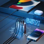 WK WP-U156 Pioneer Series 65W USB+Dual USB-C/Type-C GaN Charger, WP-U156 - Image 6