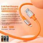 WK WDC-17 2.4A USB to 8 Pin Silicone Data Cable, Length: 1.2m, USB to 8 Pin - Image 3