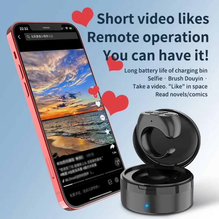 EDA0058658_B3.webp JX-05S 5-button Bluetooth Remote Control Cellphone Smart Ring Remote Control with Charging Case, JX-05S - Image 4