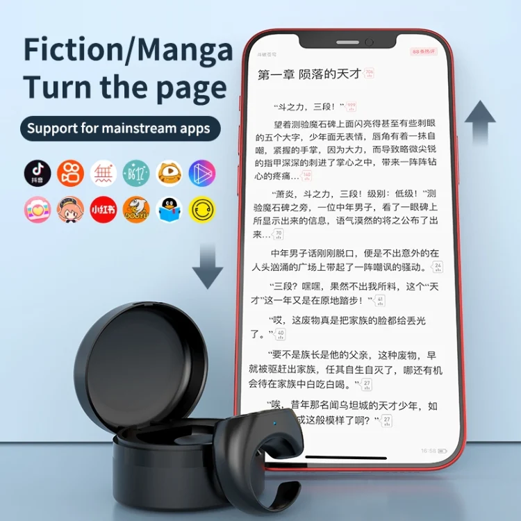 EDA0058658_B5.webp JX-05S 5-button Bluetooth Remote Control Cellphone Smart Ring Remote Control with Charging Case, JX-05S - Image 6