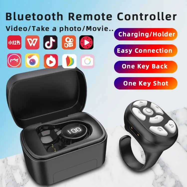 EDA0058670_B2.webp S20 Portable Smart Wireless Bluetooth Ring Remote Control with Charging Case, S20 - Image 3