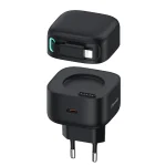 USAMS US-CC209 SMF Series PD35W 8 Pin + Type-C Dual Port GaN Fast Charger, EU Plug