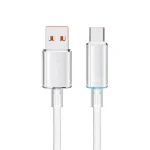 USAMS USB To Type-C 6A Aluminum Alloy Clear LED Fast Charge Data Cable, Length: 1.2m