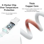 USAMS USB To Type-C 6A Aluminum Alloy Clear LED Fast Charge Data Cable, Length: 1.2m - Image 5