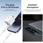 USAMS Type-C To 8 Pin Aluminum Alloy Clear LED 30W PD Fast Charge Data Cable, Length:1.2m, Type-C To 8 Pin - Image 5