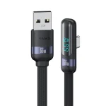 USAMS US-SJ651 6A USB to USB-C/Type-C Aluminum Alloy Digital Display Fast Charging Elbow Data Cable, Length: 1.2m, US-SJ651