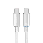 USAMS Type-C To Type-C Aluminum Alloy Clear LED 100W Fast Charge Data Cable, Length:1.2m, Type-C To Type-C