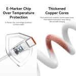 USAMS Type-C To Type-C Aluminum Alloy Clear LED 100W Fast Charge Data Cable, Length:1.2m, Type-C To Type-C - Image 5