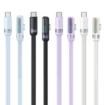 USAMS US-SJ653 PD 100W USB-C/Type-C to USB-C/Type-C Aluminum Alloy Digital Display Fast Charging Elbow Data Cable, Length: 1.2m, US-SJ653 - Image 2