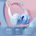BT612 LED Cat Ear Single Sound Folding Bluetooth Earphone with Microphone - Image 5