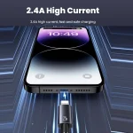 USAMS US-SJ667 USB To 8 Pin 2.4A Fast Charge Data Cable, Length: 1.2m, US-SJ667 - Image 4