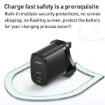 Yesido YC43 PD 20W USB-C / Type-C + 8 Pin Travel Charger with 1m Type-C to 8 Pin Cable, UK Plug, YC43 - Image 6