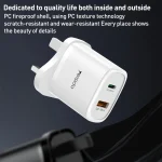 Yesido YC46 PD20W USB-C / Type-C + USB Travel Charger with 1m Type-C to 8 Pin Cable, UK Plug, YC46 - Image 7