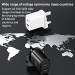 Yesido YC46 PD20W USB-C / Type-C + USB Travel Charger with 1m Type-C to 8 Pin Cable, UK Plug, YC46 - Image 8