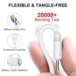 Fast Charging Data Cable, Length: 1m, Type-C to Type-C PD 60W, Type-C to 8 Pin, USB to 8 Pin, USB to Type-C - Image 3