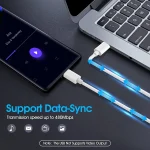 Fast Charging Data Cable, Length: 1m, Type-C to Type-C PD 60W, Type-C to 8 Pin, USB to 8 Pin, USB to Type-C - Image 5