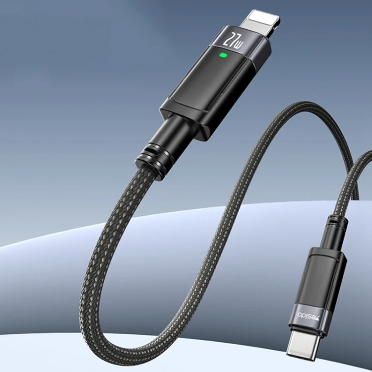 YESIDO CA159 1.2m 27W USB-C / Type-C to 8 Pin Auto Power-off Charging Cable, Type-C to 8 Pin