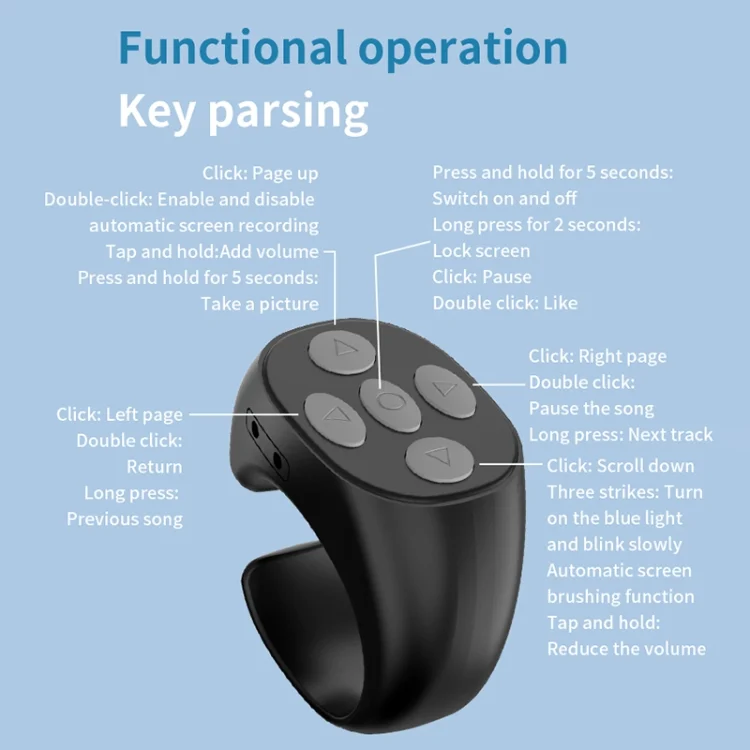 EDA0059616_B7.webp JX-06s Multifunctional Mobile Phone Smart Bluetooth Remote Control Ring with Charging Box, JX-06s - Image 8