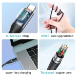 TOTU CB-7-T 30W USB to USB-C / Type-C Digital Display Fast Charging Silicone Cable, Length: 1m, CB-7-T - Image 3