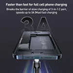 Yesido CA91 3A 3 in 1 USB to 8 Pin+USB-C/Type-C+Micro USB Aluminum Alloy Data Cable, Length: 1m - Image 2