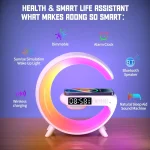 G69 G Shape Smart Bluetooth Speaker Support Wireless Charger & Alarm Clock & Wake-up Light, G69 (Black), G69 (White) - Image 3
