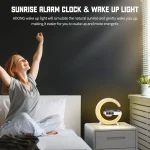 G69 G Shape Smart Bluetooth Speaker Support Wireless Charger & Alarm Clock & Wake-up Light, G69 (Black), G69 (White) - Image 4