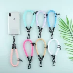Universal Mobile Phone Solid Color Short Wrist Lanyard - Image 4