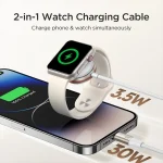 JOYROOM S-IW012 2 in 1 USB to 8 Pin + Magnetic Watch Wireless Charging Data Cable, Cable Length: 1.5m, S-IW012 - Image 2