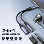 JOYROOM SY-C02 2 in 1 USB-C/Type-C to 3.5mm+USB-C/Type-C Audio Adapter Cable, SY-C02 - Image 2