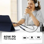 JOYROOM SY-C02 2 in 1 USB-C/Type-C to 3.5mm+USB-C/Type-C Audio Adapter Cable, SY-C02 - Image 6