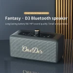 Oneder D3 Retro Leather Casing 30W Dual Units Wireless Bluetooth Speaker, D3 - Image 2