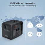 HHT905 PD 45W Dual USB+Dual Type-C Interface Multi-function Universal Travel Conversion Plug, 45W - Image 2
