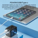 HHT905 PD 45W Dual USB+Dual Type-C Interface Multi-function Universal Travel Conversion Plug, 45W - Image 3