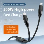 1.2m 100W USB-C / Type-C to USB-C / Type-C + 8 Pin Fast Charging Data Cable, 1.2m 100W - Image 2