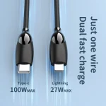 1.2m 100W USB-C / Type-C to USB-C / Type-C + 8 Pin Fast Charging Data Cable, 1.2m 100W - Image 5