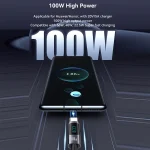 USAMS US-SJ671 Type-C To Type-C 100W Fast Charge Digital Display Data Cable, Length: 1.2m, US-SJ671 - Image 3