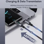 USAMS US-SJ671 Type-C To Type-C 100W Fast Charge Digital Display Data Cable, Length: 1.2m, US-SJ671 - Image 6