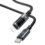 USAMS US-SJ672 Type-C To 8 Pin 30W Fast Charge Digital Display Data Cable, Length: 1.2m, US-SJ672 - Image 2