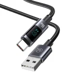 USAMS US-SJ673 USB To Type-C 6A Fast Charge Digital Display Data Cable, Length: 1.2m, US-SJ673