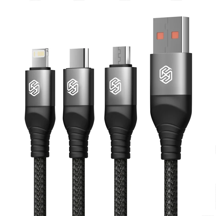 EDA006211601A_1.webp Nillkin Swift Pro 1m 3 in 1 USB to 8 Pin + Type-C + Micro USB Fast Charging Cable - Image 11