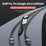 Nillkin Swift Pro 1m 3 in 1 USB to 8 Pin + Type-C + Micro USB Fast Charging Cable - Image 2