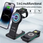 H60 5 in 1 Folding Multi-function Magnetic Wireless Charger, H60 - Image 3