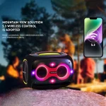 HOPESTAR Party Box 120W Karaoke Bluetooth Speaker with 2 Microphones - Image 5